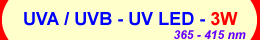 High power Ultraviolet (UV) LED chips 3W ( emitter packing )( 365nm - 415nm ) - Chingtek.net