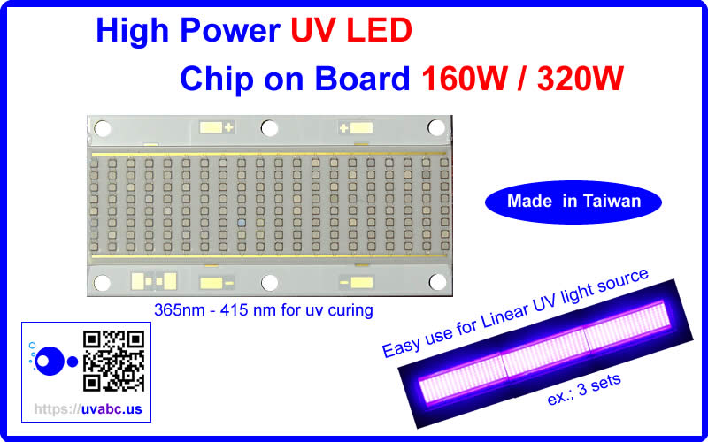 High Power ultraviolet UV LED module/lamp 160W/320W ( 365nm 375nm 385nm 395nm 405nm) - G2 Ultimate - COB type - Chingtek.net