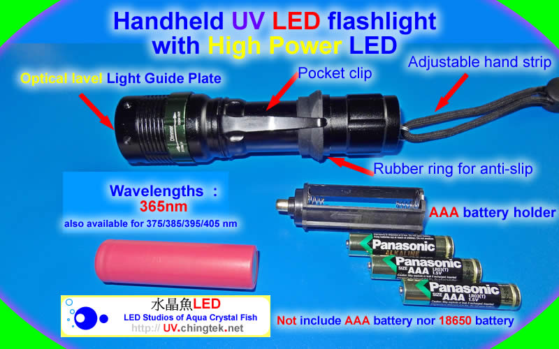 Internal Structure - UV LED ultraviolet light module/lamp - UV Flashlight Series  (UVA 365/375/385/395/405nm)