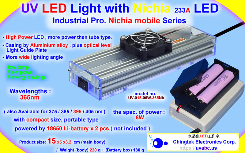 UV LED ultraviolet light module/lamp - Industrial Pro. Nichia mobile Series  (UVA 365/375/385/395/405nm)